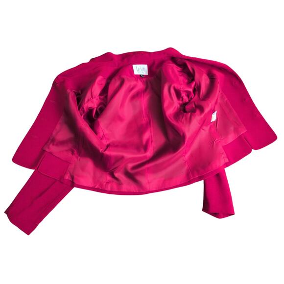 Le Suit Petite Skirt Suit 8P Red Crepe Lined Pencil Skirt Career Office Church - Picture 4 of 7